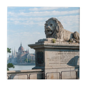 Szechenyi Chain Bridge and Parliament of Budapest Ceramic Tile