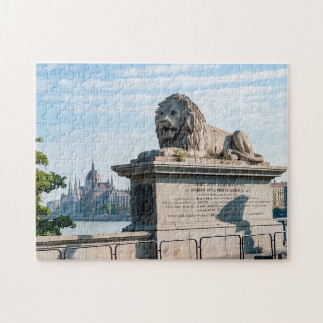 Szechenyi Chain Bridge and Parliament of Budapest Jigsaw Puzzle (Horizontal)