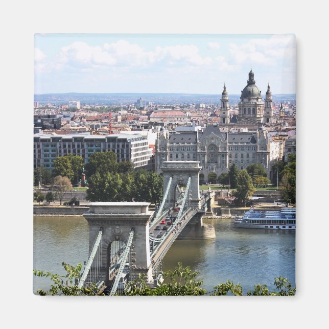 Szechenyi Chain Bridge, Budapest, Hungary Magnet (Front)