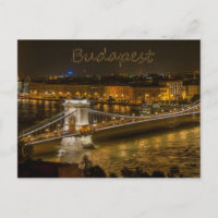 Szechenyi Chain Bridge, Budapest, Hungary Postcard