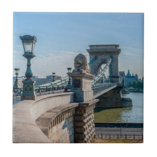 Szechenyi Chain Bridge in Budapest, Hungary Ceramic Tile