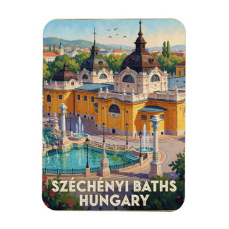 Szechenyi Thermal Baths Hungarian Travel Scene Magnet