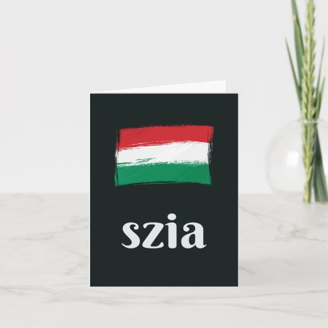 Szia (hello in Hungarian) Hungary  Card (Front)