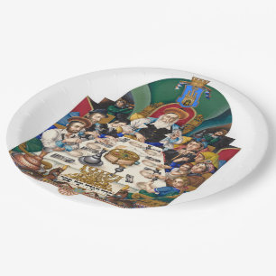 Szyk The Family at the Seder Paper Plate