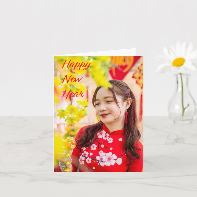 Tết Happy New Year Xuan At Ty 2025 Card (Small Plant)