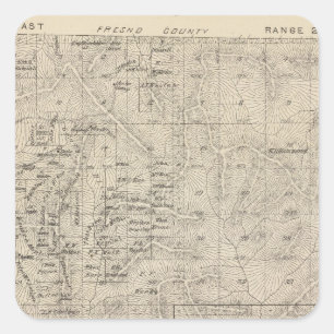 T1415S R2829E Tulare County Section Map Square Sticker