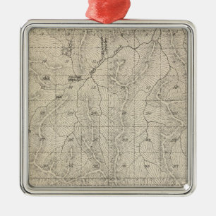 T1415S R3031E Tulare County Section Map Metal Ornament