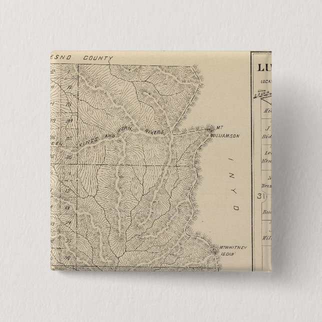 T1417S R3235E Tulare County Section Map 15 Cm Square Badge (Front)