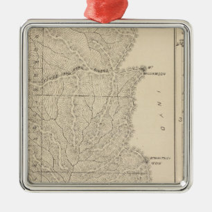 T1417S R3235E Tulare County Section Map Metal Ornament