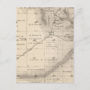 T15S R25E Tulare County Section Map Postcard