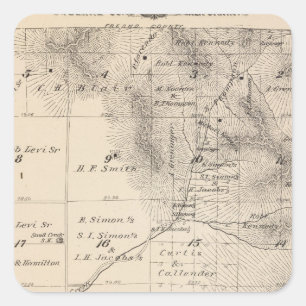 T15S R25E Tulare County Section Map Square Sticker