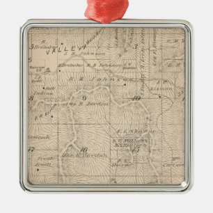 T15S R26E Tulare County Section Map Metal Tree Decoration