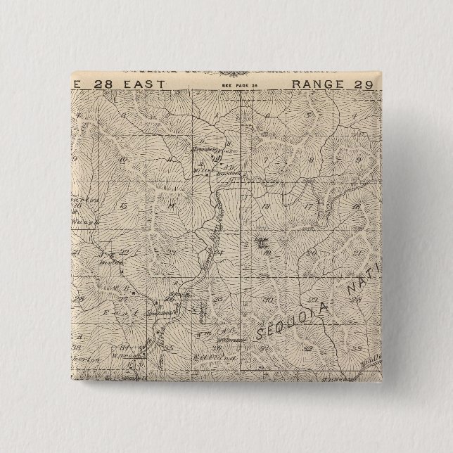 T1617S R2829E Tulare County Section Map 15 Cm Square Badge (Front)
