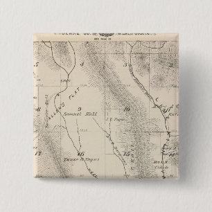 T16S R27E Tulare County Section Map 15 Cm Square Badge