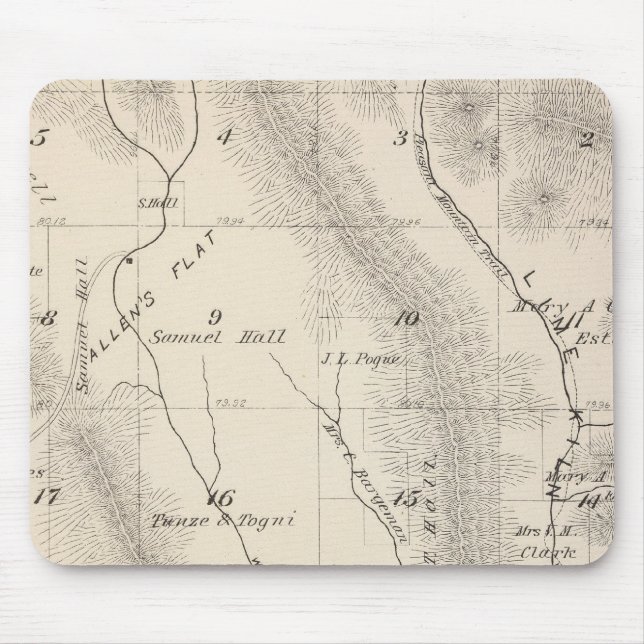 T16S R27E Tulare County Section Map Mouse Pad (Front)