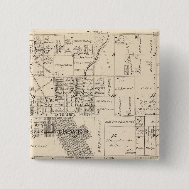 T17S R23E Tulare County Section Map 15 Cm Square Badge (Front)
