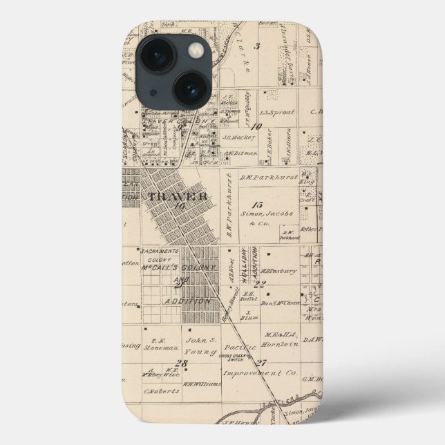 T17S R23E Tulare County Section Map Case-Mate iPhone Case (Back)