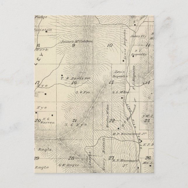 T17S R27E Tulare County Section Map Postcard (Front)