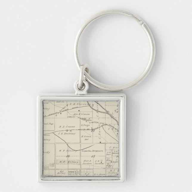 T18S R24E Tulare County Section Map Key Ring (Front)