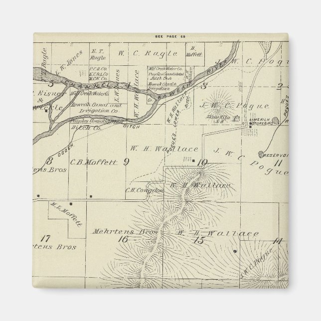 T18S R27E Tulare County Section Map Magnet (Front)