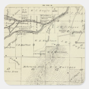 T18S R27E Tulare County Section Map Square Sticker
