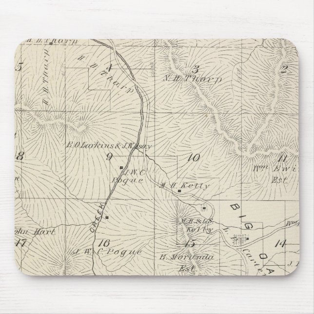T18S R28E Tulare County Section Map Mouse Pad (Front)