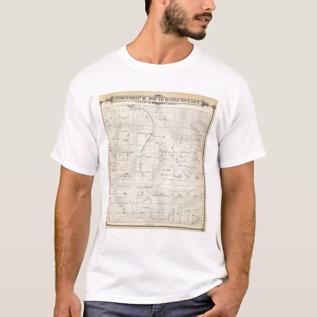 T18S R28E Tulare County Section Map T-Shirt (Front)