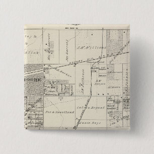 T19S R20E NE 1/4 Tulare County Section Map 15 Cm Square Badge