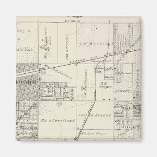 T19S R20E NE 1/4 Tulare County Section Map Magnet
