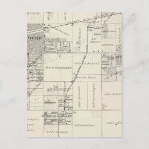 T19S R20E NE 1/4 Tulare County Section Map Postcard
