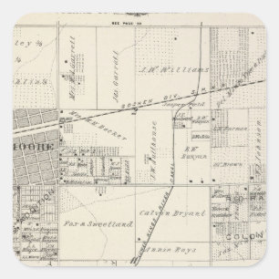 T19S R20E NE 1/4 Tulare County Section Map Square Sticker