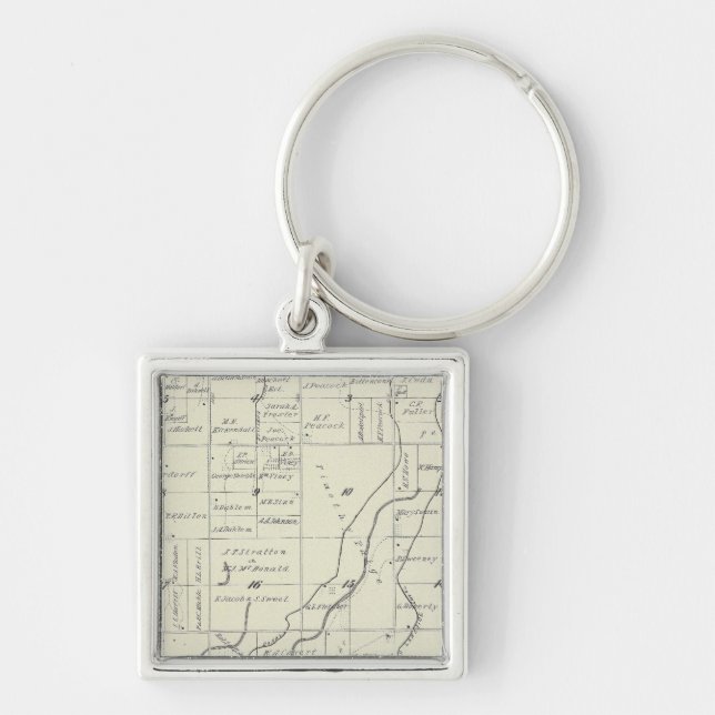 T19S R22E Tulare County Section Map Key Ring (Front)