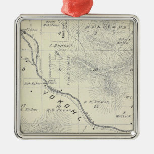 T19S R27E Tulare County Section Map Metal Ornament