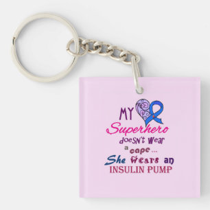 T1 Diabetes Awareness Key Chain My Superhero