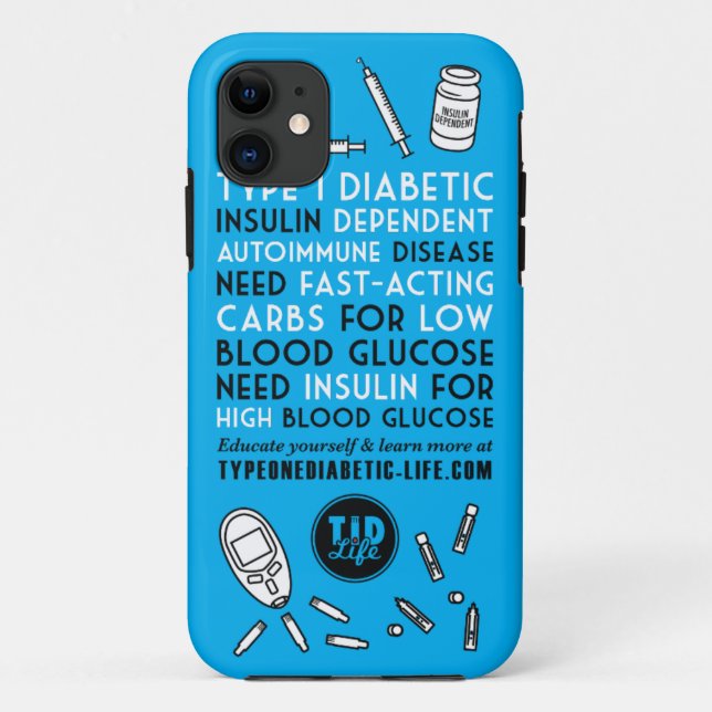 T1d Alert Tough Xtreme Case-Mate iPhone Case (Back)