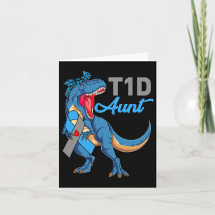 T1d Aunt Type 1 Diabetes Awareness Month Dinosaur Card