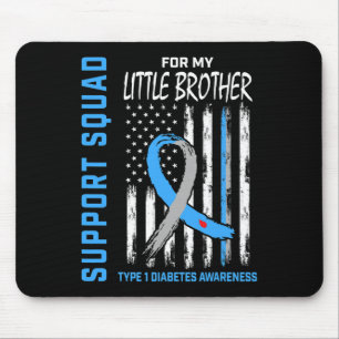 T1d Awareness Flag Little Brother Type 1 Diabetes  Mouse Pad