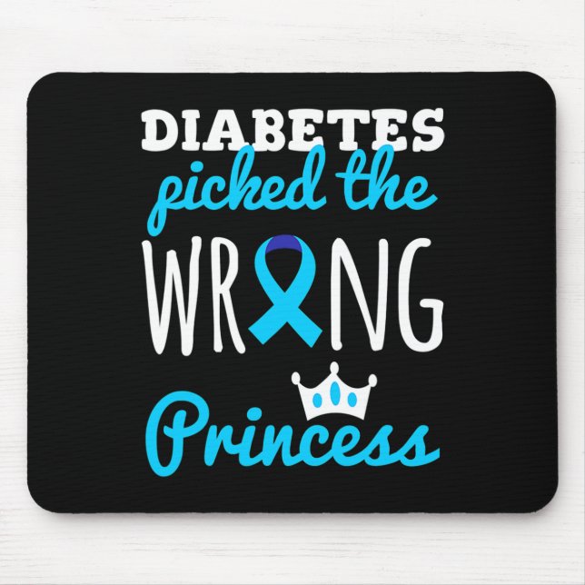 T1d Awareness Princess Girls Diabetic Diabetes Awa Mouse Pad (Front)