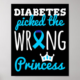 T1D Awareness Princess Girls Diabetic Diabetes Awa Poster