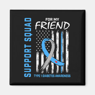 T1D Awareness US Flag Friend Type 1 Diabetes Match Magnet