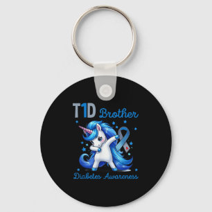 T1d Brother Diabetes Awareness Support Dabbing Uni Key Ring