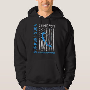 T1D Brother In Law Type 1 Diabetes Awareness Flag Hoodie