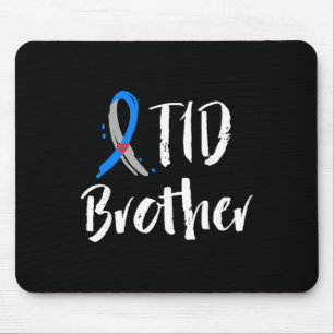 T1D Brother Type 1 Diabetes Awareness Blue Grey R Mouse Pad
