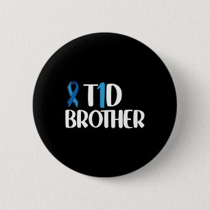 T1d Brother Type 1 Diabetes Awareness Brother Kids 6 Cm Round Badge