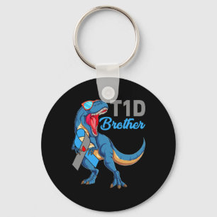 T1d Brother Type 1 Diabetes Awareness Month Dinosa Key Ring