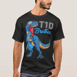 T1D Brother Type 1 Diabetes Awareness Month Dinosa T-Shirt
