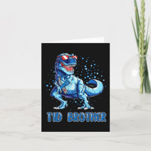 T1D Brother Type 1 Diabetes Ribbon T Rex Dinosaur Card