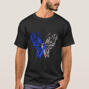 T1d Butterfly Type 1 Diabetes Awareness Ribbon T-Shirt