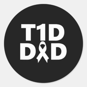 T1d Dad Diabetes Awareness  Classic Round Sticker