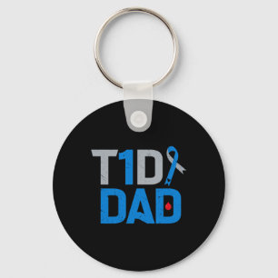 T1d Dad Diabetes Awareness Support Fight Survivor Key Ring